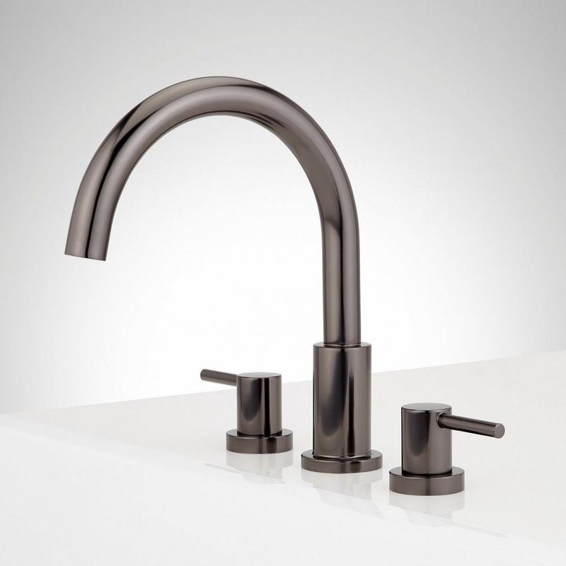 Lexia Deck Mounted Roman Tub Filler Faucet, Gunmetal