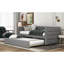 Lit de jour simple avec couchette, base de coussin rembourrée grise, fabrication solide avec dossier rembourré stable