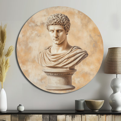 Classical Roman Bust - Historical Round Metal Wall Art