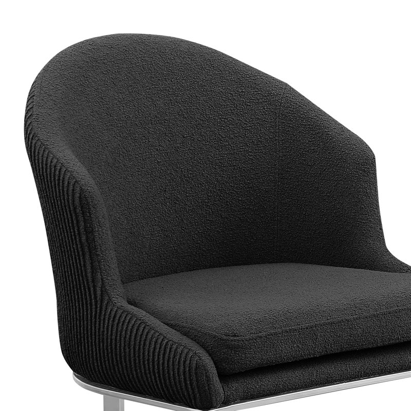 Ensemble de salle à manger Grand White, Noir, Argent argent