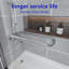 Porte de douche coulissante double l 56 à 60 po x H 72 po, verre trempé ANSI / SGCC de 1/4 po (6 mm), empreinte digitale, conception résistante