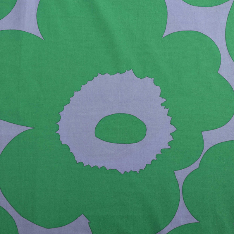 Marimekko Unikko Cotton Comforter Set, Full/Queen Comforter + 2 Standard Shams, Green