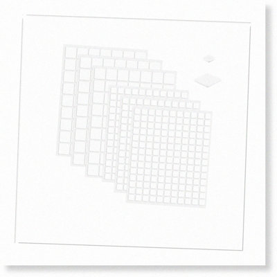 3D Foam Squares Set 6 Sheets White Adhesive Small Large