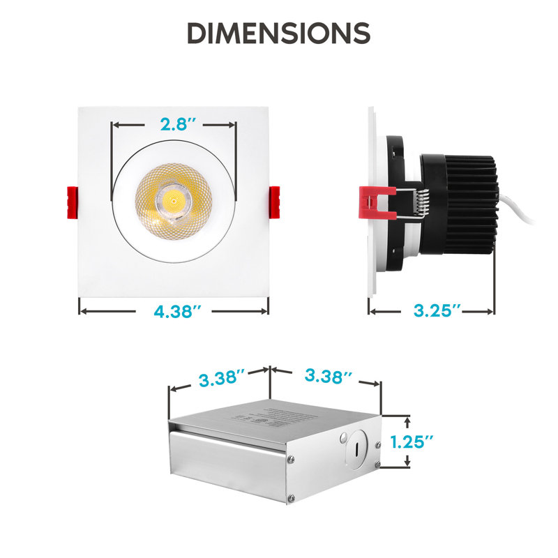 Ensemble d'éclairage encastré 4,36 "Ultra Slim