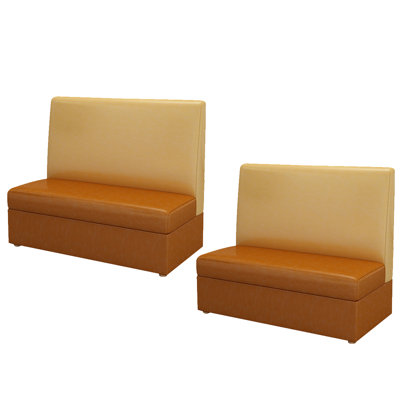 Ensemble de 2 bancs en similicuir Cafe