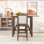 Ensemble de salle à manger à hauteur de comptoir 3 pièces Shilonda, table en bois avec 2 chaises rembourrées en lin-563609010-563609011