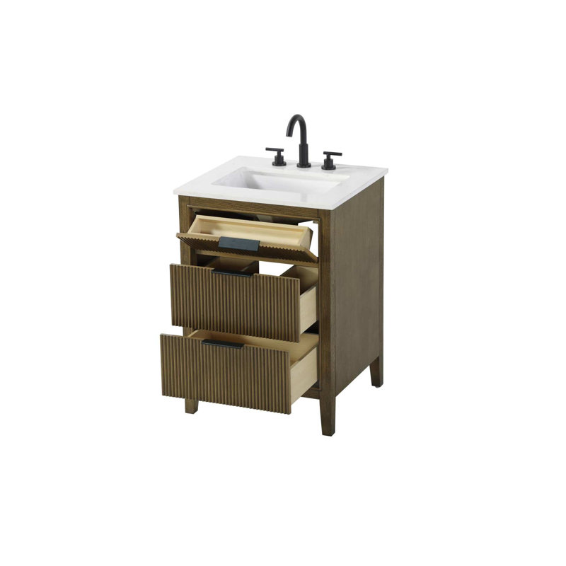 Meuble-lavabo simple 24 po en chêne noisette, Noisette chêne, 24"