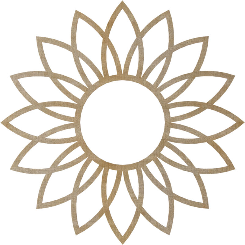 Médaillon de plafond en bois Daisy, H 40 po x l 40 po x P 0,38 po, Noyer blanc