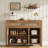 Rattan Buffet Cabinet, Boho Sideboard with 2 Drawers, Adjustable Shelf, High-Leg Storage Cabinet with Anti-Tip Hardware,for Kitchen,Dining Room,Entryway,Living Room, Light / Dark Oak-1910362293