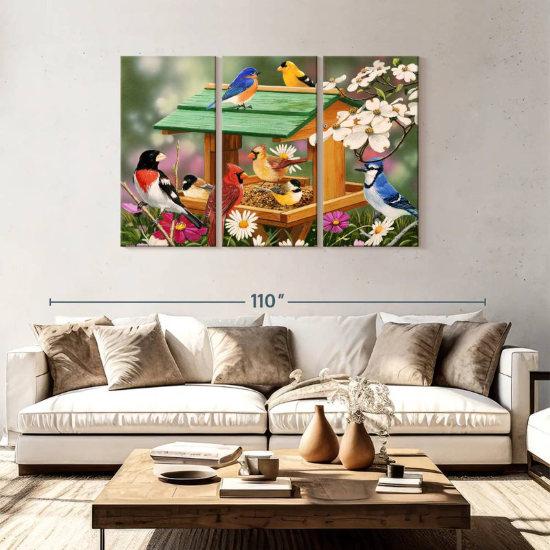 Fête printanière des oiseaux dans la cour arrière