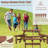 6-Person Circular Outdoor Wooden Picnic Table For Patio, Backyard, Garden, Built-In Benches-1549758032