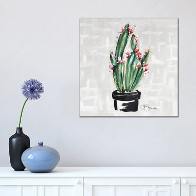 Blooming Cactus by Hollihocks Art - Wrapped Canvas Painting