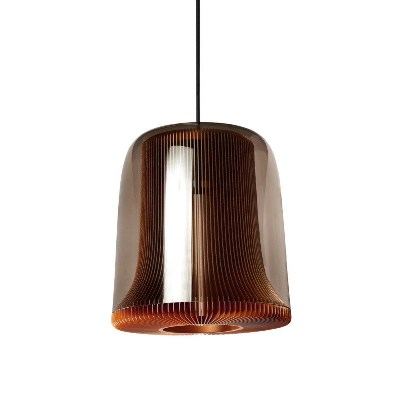 Dub 1 - Light Pendant, Green Glass/Copper, 12.9" H x 11" W x 11" D