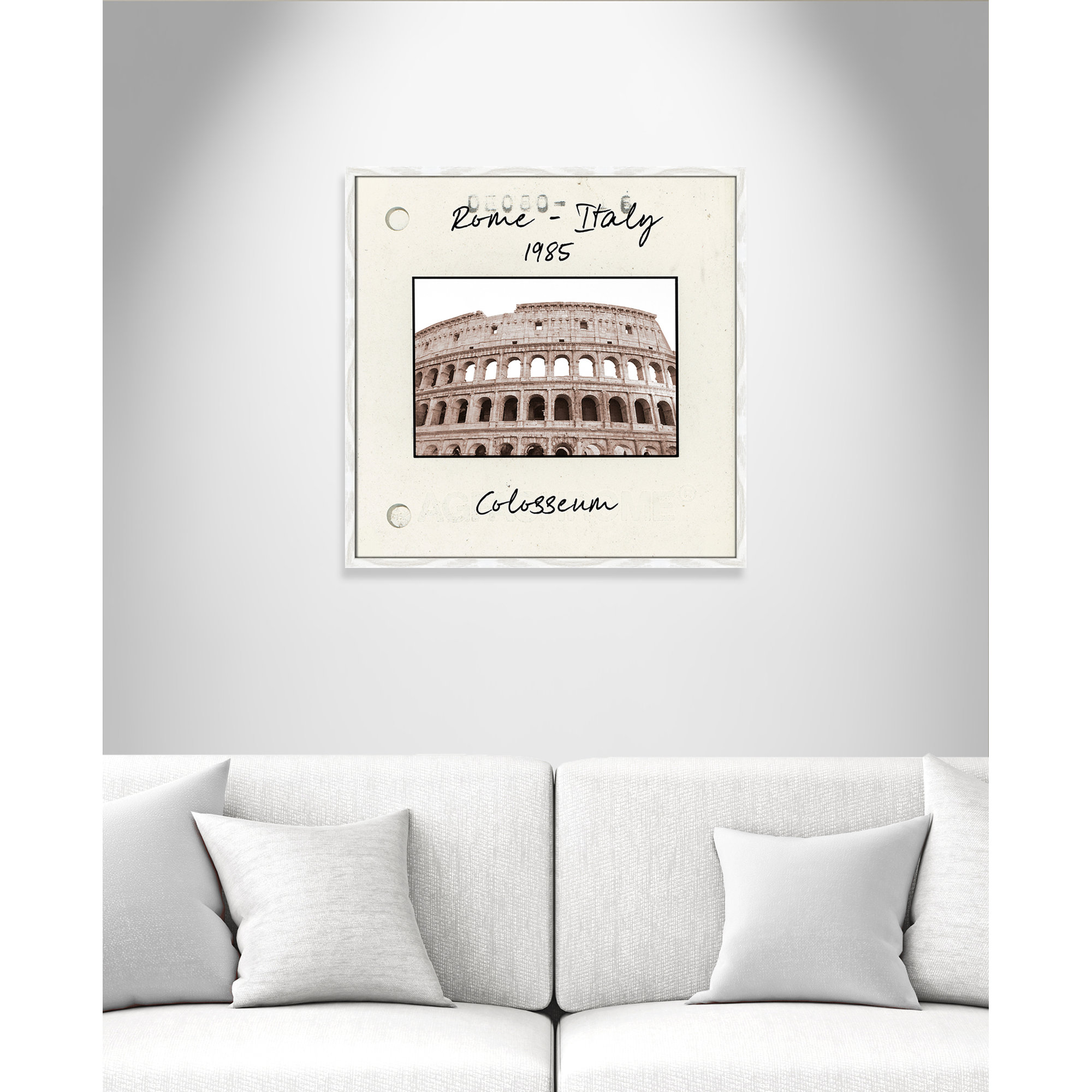 Rome, Italy - Colosseum Print by Natalie Carpentieri, 27.5" H x 27.5" W x 0.75" D, White Single Picture Framed Paper