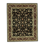 Hand-Knotted High-Quality Yellow, Orange, and Black Area Rug