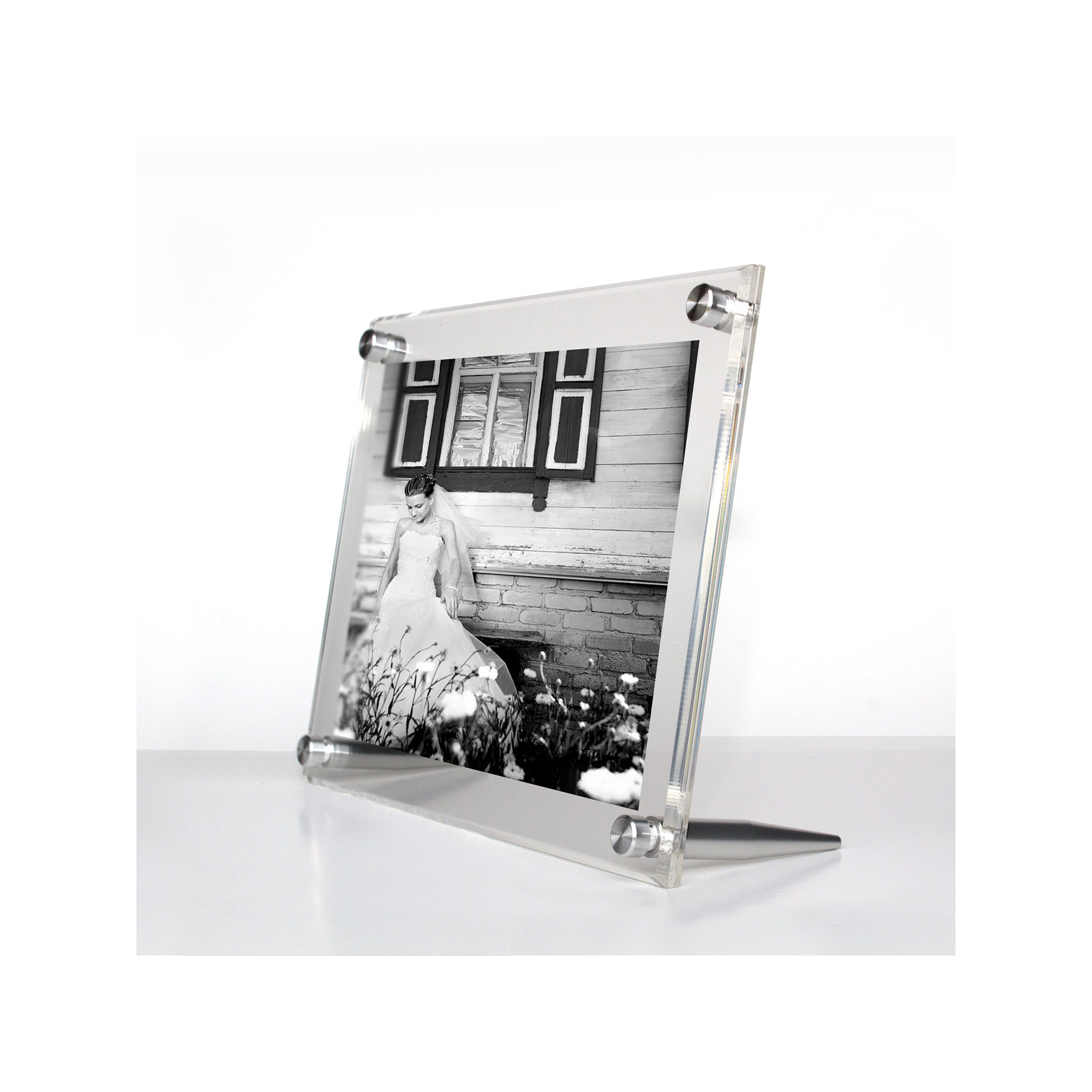 Cateno Tabletop Reversible Picture Frame, 4" x 6", Silver