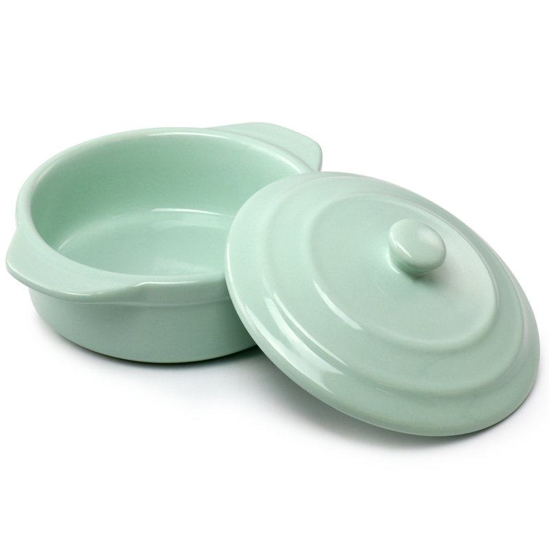 Martha Stewart 0.3 Quarts qt. Stoneware Round Dutch Oven, Mint