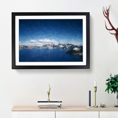 Crater Lake in Oregon in Abstract - Picture Frame Painting Print