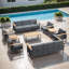 Ensemble de conversation moderne pour l'extérieur en métal pour 10 personnes avec 4 chaises pivotantes Coan-605848531