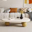 51" Oval Cream Black Brown Modern Coffee Table with Three Round Legs-398949509-386510971