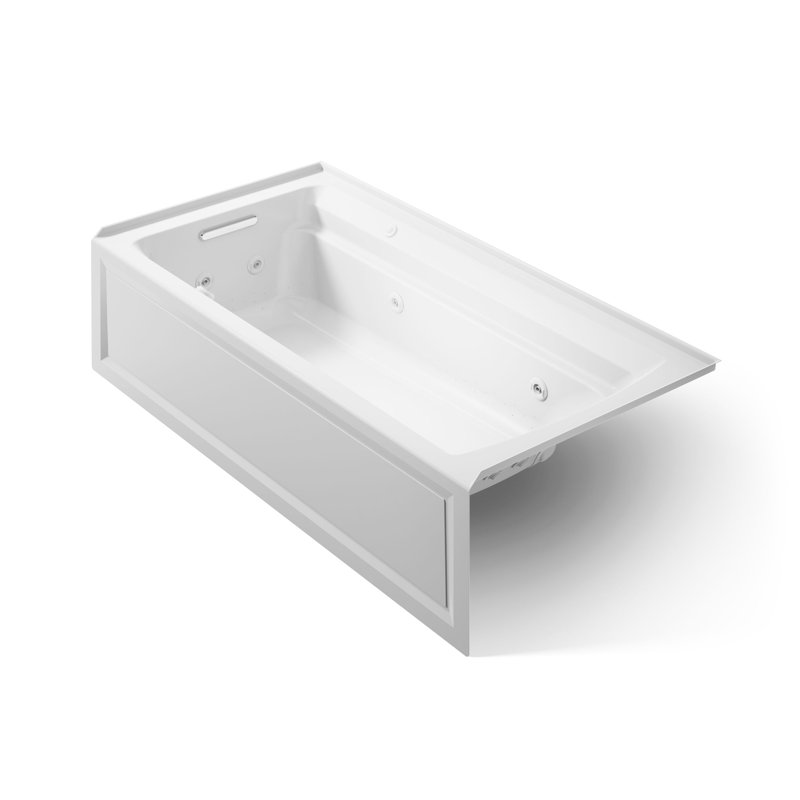 Archer 72-in X 36-in Integral Apron Whirlpool, Ice Grey, Left
