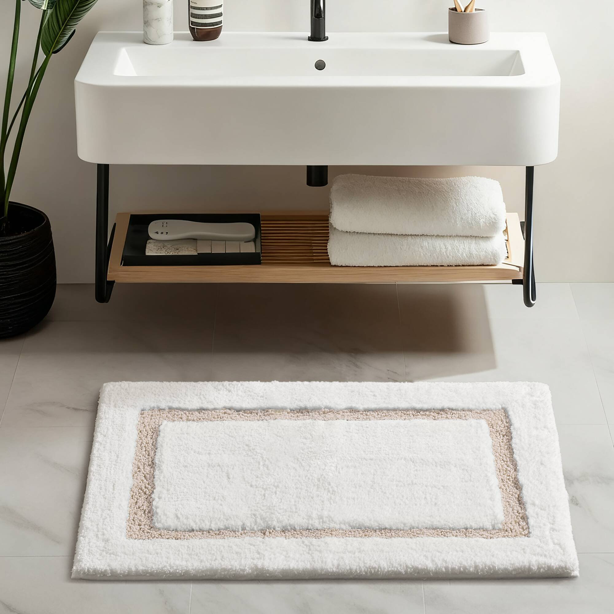 Madison Park Roan Border Tufted Bath Rug & Reviews | Wayfair