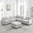 104'' Sectional Sofa With Acrylic Table Top-2142297877
