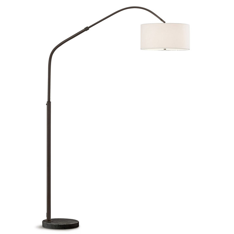 Lampe sur pied à arc rétractable 81 po Germantown Aero, Bronze foncé / noir