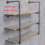 Multifunctional Bracket Bracket  Iron Wall-Mounted Bracket, Multi-Layer Partition Support Frame, Black Household Storage Rack Storage Shelf (With Mounting Screws)(4-Tier Shelf Brackets,Not Include Planks)