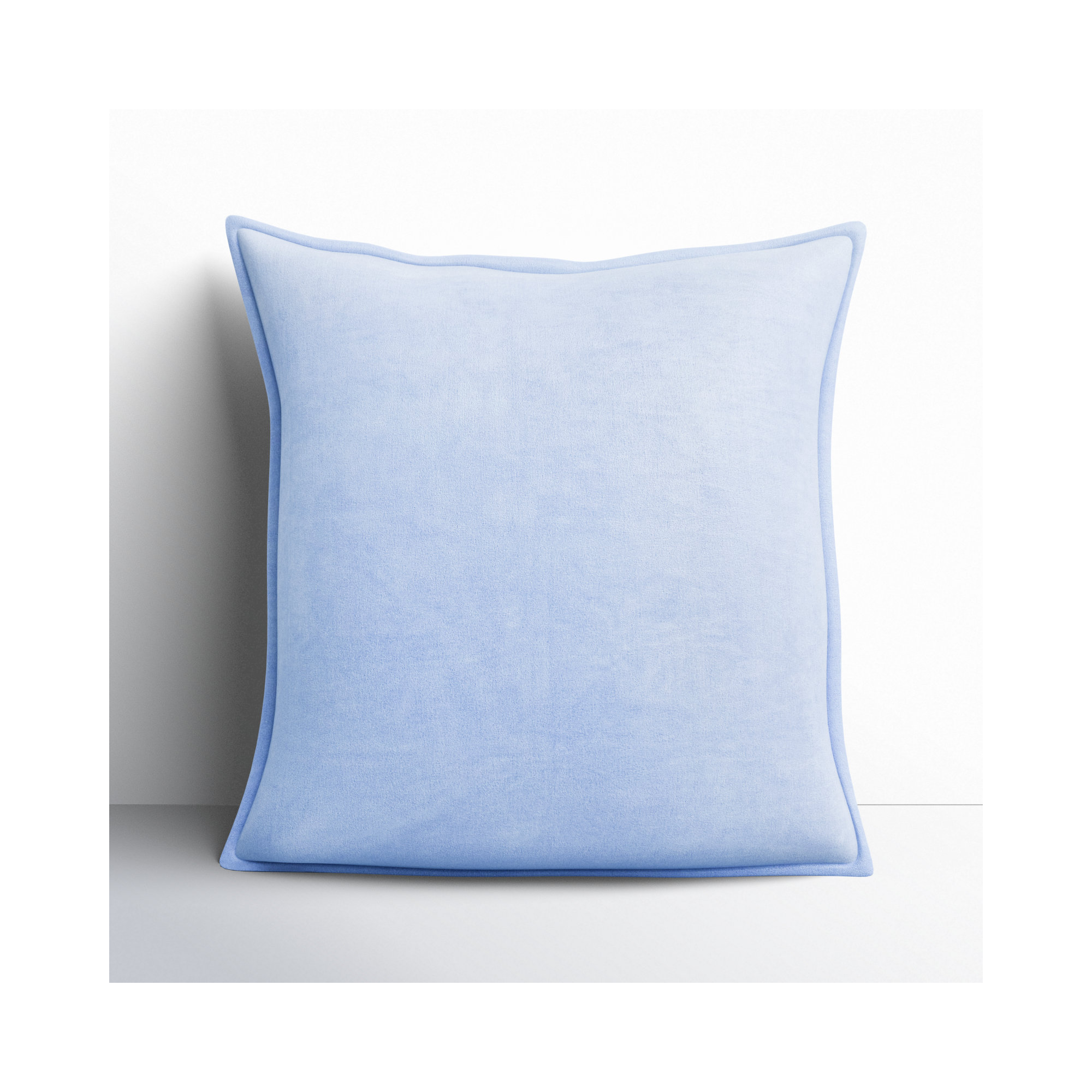 Edgar 100% Cotton Throw Pillow, Bright Blue, 20"H x 20"W, Down