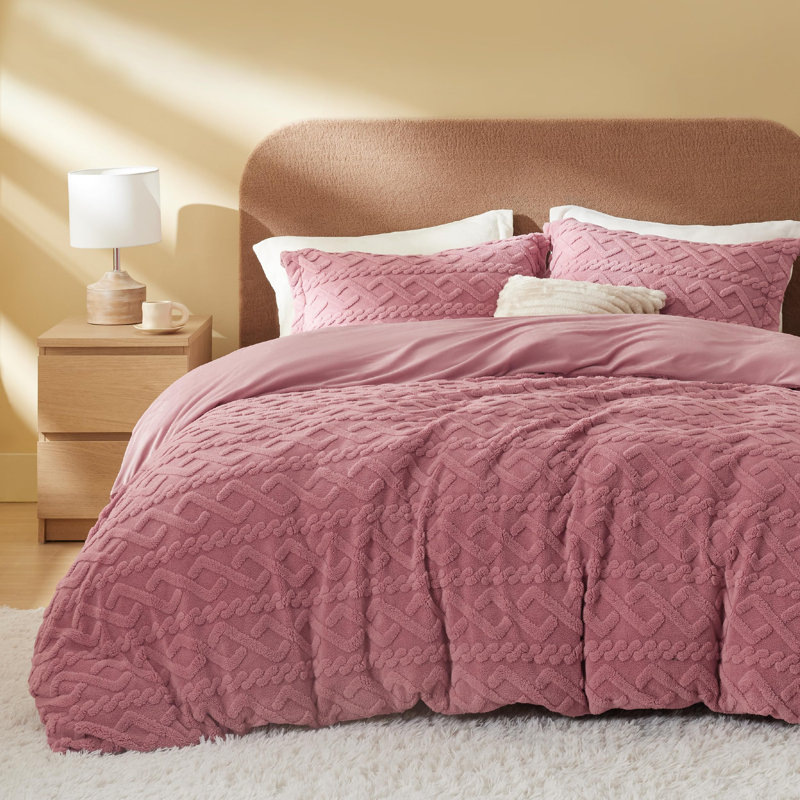 Bedsure Fluffy Faux Fur Duvet Cover, Queen Duvet Cover + 2 Standard Shams, White