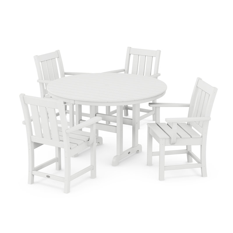 Ensemble repas 5 pièces Oxford, Blanc