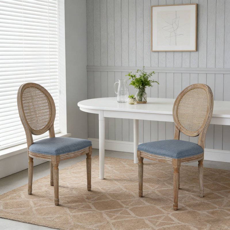 Chaise de salle à manger, Bleu clair, Naturel