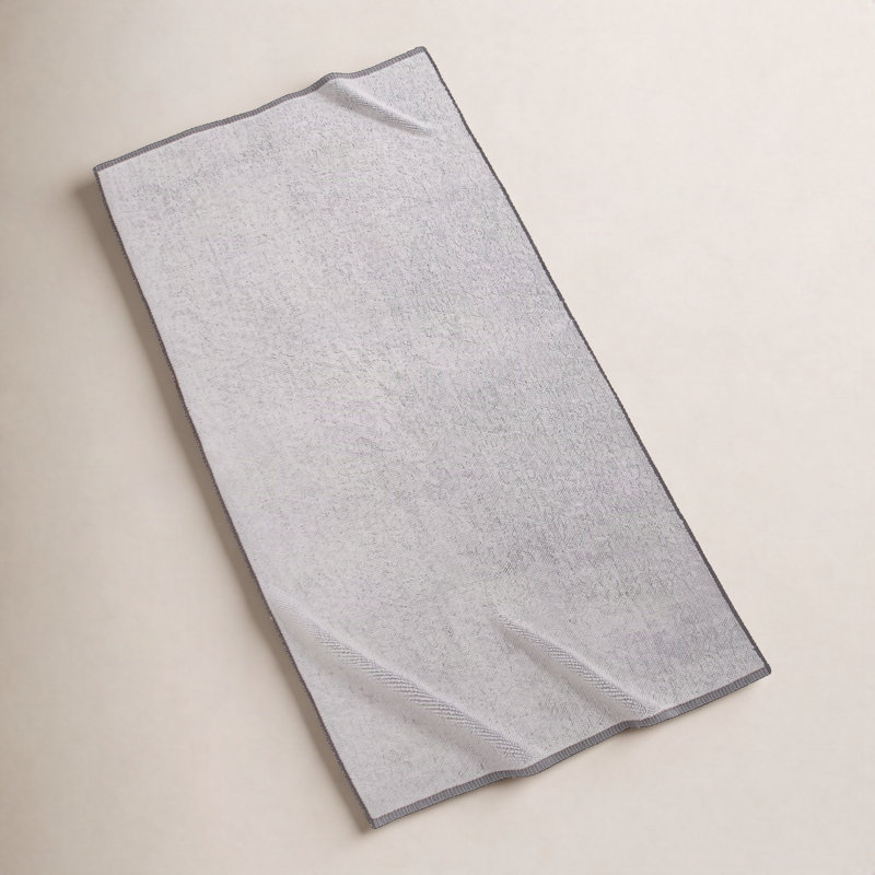 Turkish Cotton Plush Jacquard Bath Towel, Gray