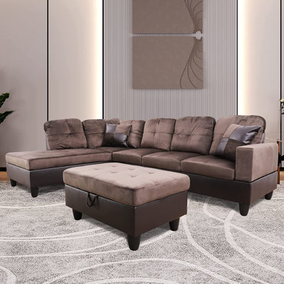 Elrama Right-Hand Facing Upholstered L-Shaped Sectional