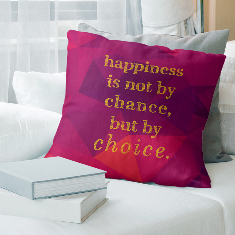Housse de coussin de citation inspiration, 20 po x 20 po, Fuchsia / vert