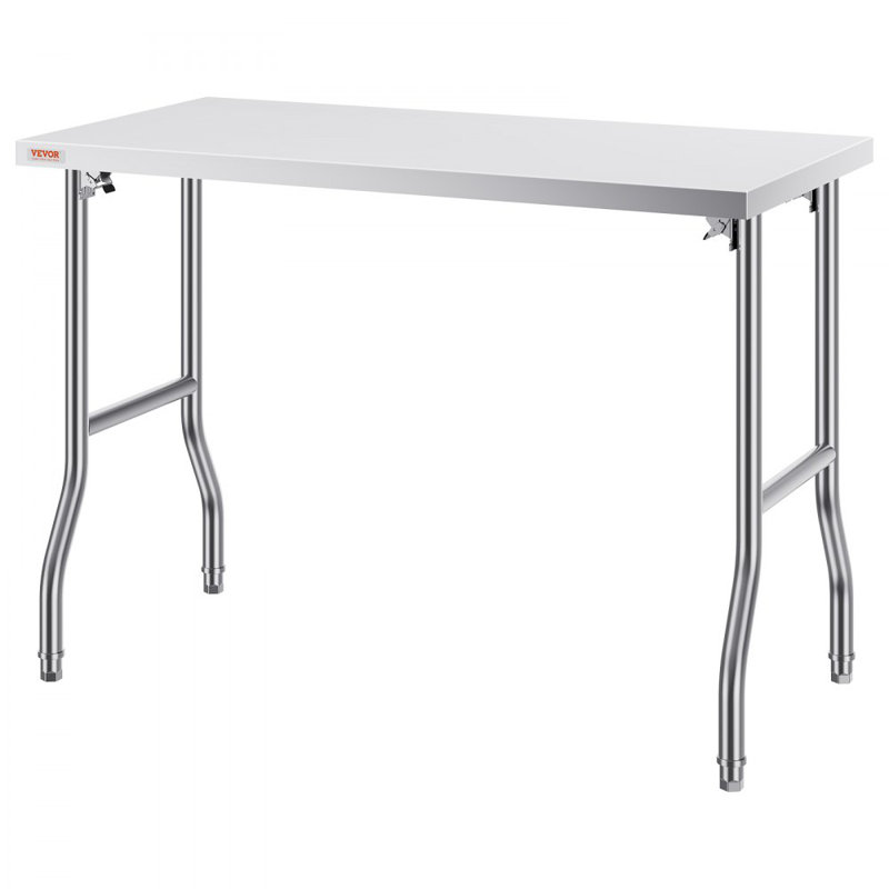 Commercial Worktable Workstation 48 x 24 Inch Folding Commercial Prep Table
