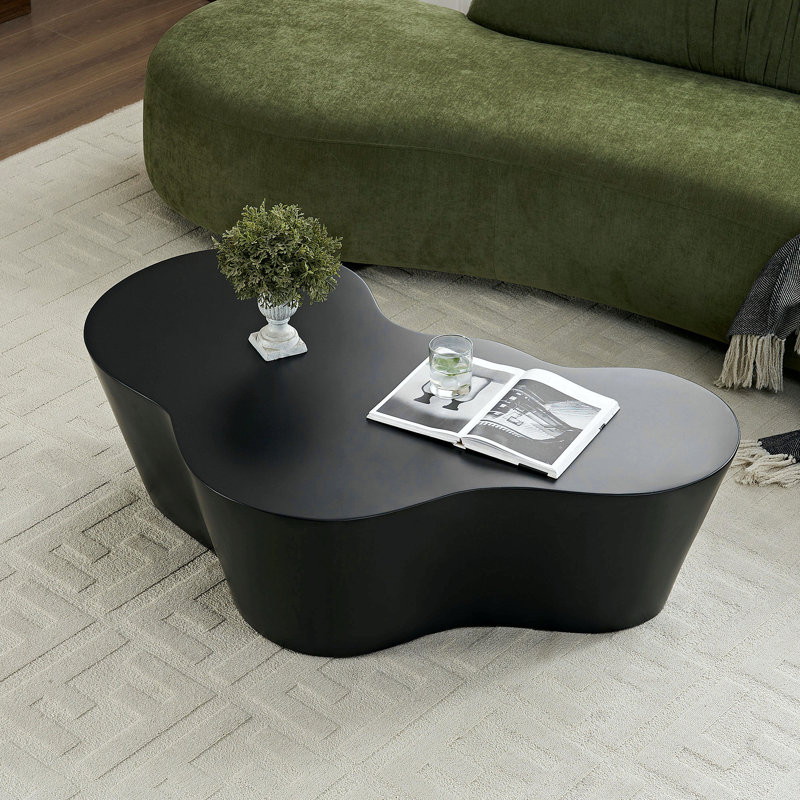 50" Unique Irregular Coffee Table, Black