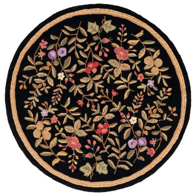 Kinchen Hand Hooked Wool Pile Floral Rug