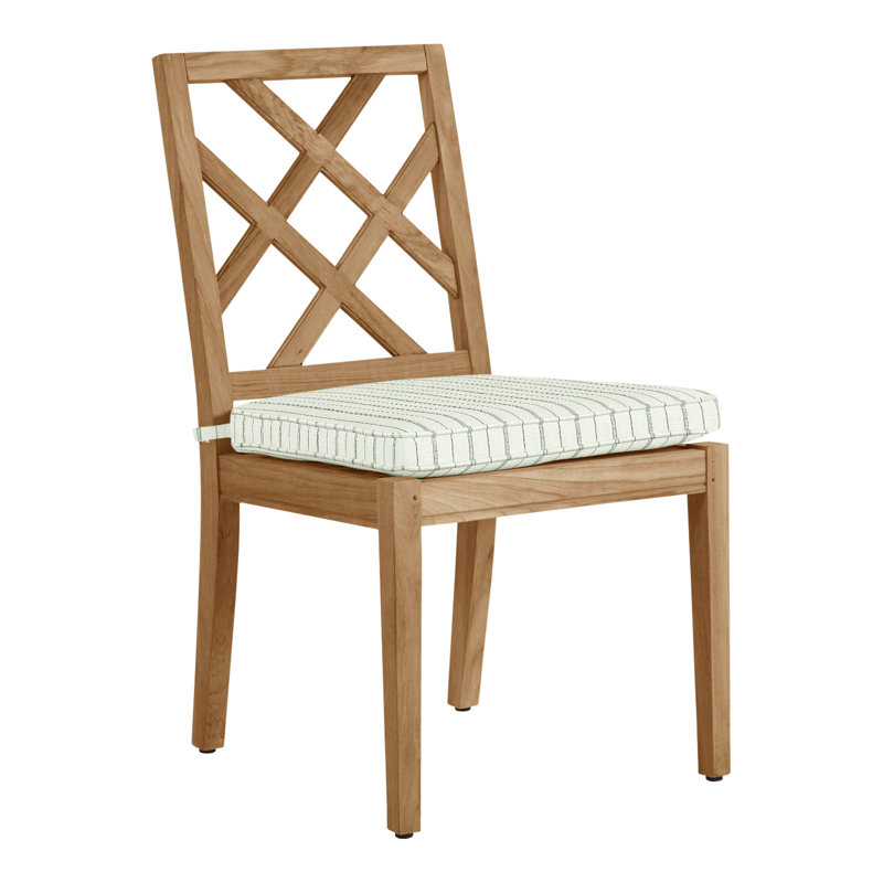 Chaise d'appoint d'extérieur en teck Haley, Teck naturel, Welt, Perigold Arigato Patina
