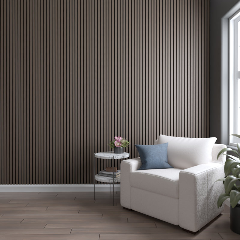 Panneau mural à lattes de taille moyenne AcoustixPro avec l 11 po x H 94 1/2 po, Traditional, Early American, 1" Slats