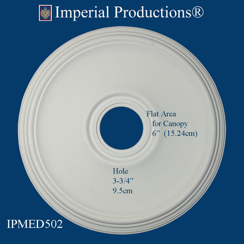 Médaillon de plafond impérial, H 1,5 po x l 24 po x P 24 po