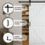 Panelled Wood Sliding Barn Door with Hardware Kits, Paintable Surface-121723771