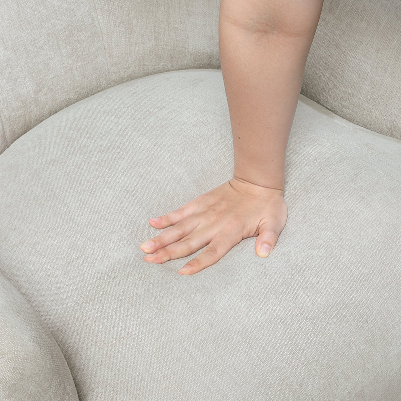 Fauteuil rembourré en tissu 1pc, Gris huître