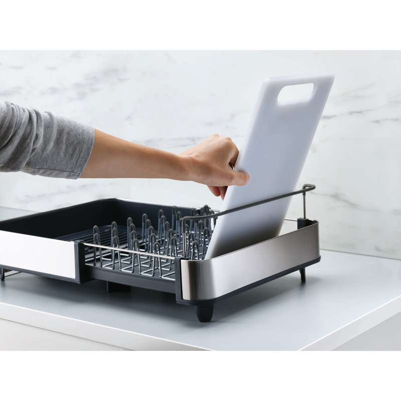 Extend Stainless Steel Expandable Dish Rack, Dark Grey/Silver