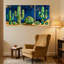 Cactus, cactus, désert, ciel nocturne, ensemble de 3 impressions sur toile-2090623336