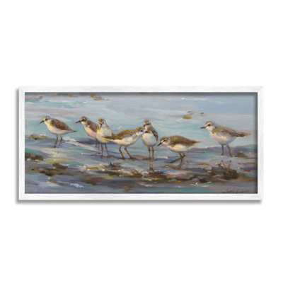 Bc-540_FG " Sandpiper Flock On Shore " by Sandy Nelson