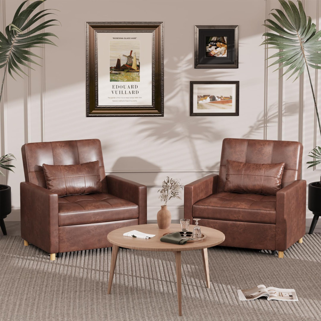 Maleah 80Cm Wide Tufted Convertible Chair