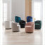 Fauteuil d'appoint pivotant en velours gris ardoise ardoise, base en métal thermolaqué, fauteuil simple pour adultes-1601674440