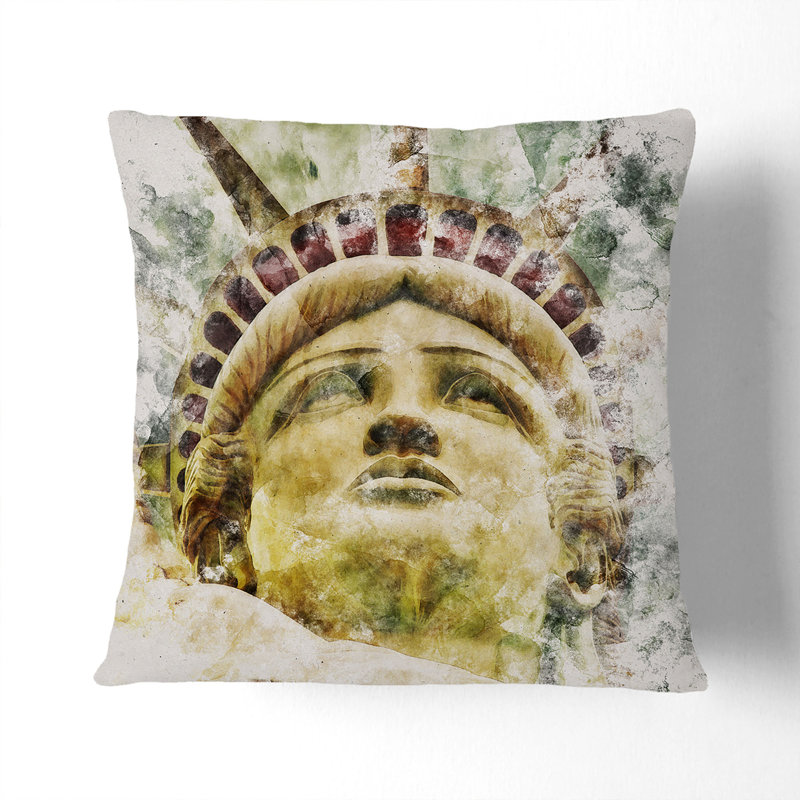 The Statue of Liberty Vol.3 Scatter Cushion, 55cm H x 55cm W x 20cm D, Stone